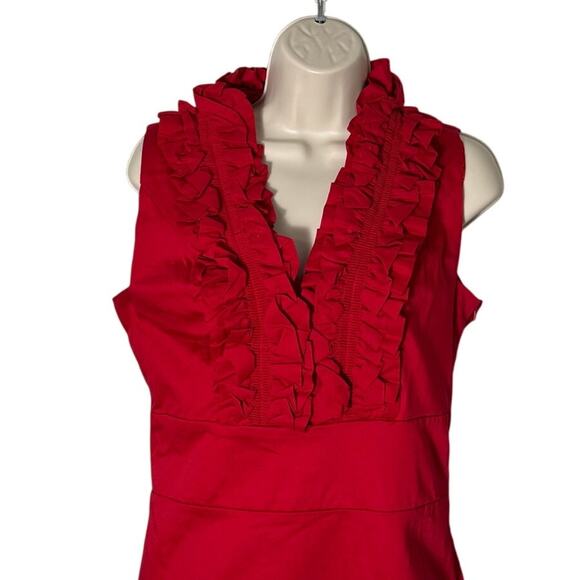 Blaque Label Ruffle Front Stretch Mini Dress in Red Size L - Picture 6 of 8